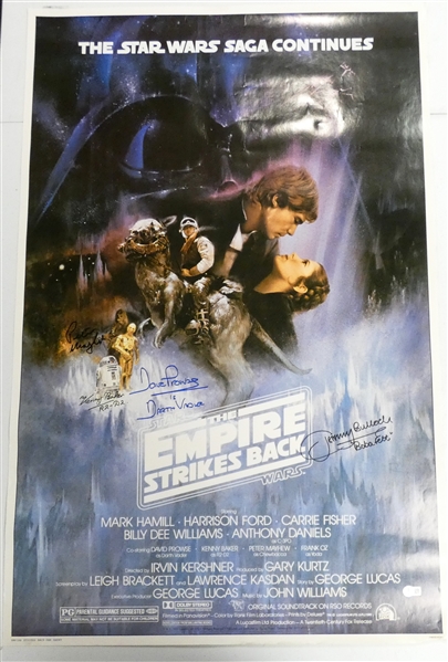 The Empire Strikes Back Movie Poster Signed by 4