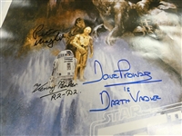 The Empire Strikes Back Movie Poster Signed by 4