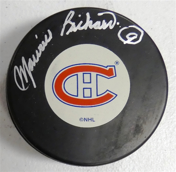 Maurice Richard Autographed Canadiens Puck