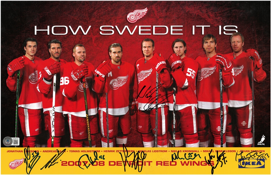 Red Wings 11x17 Swedish Olympians Signed Photo
