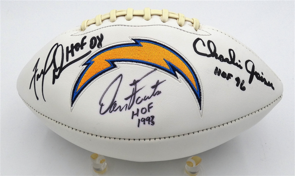 Joiner, Fouts & Dean Autographed Chargers Football