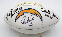 Joiner, Fouts & Dean Autographed Chargers Football