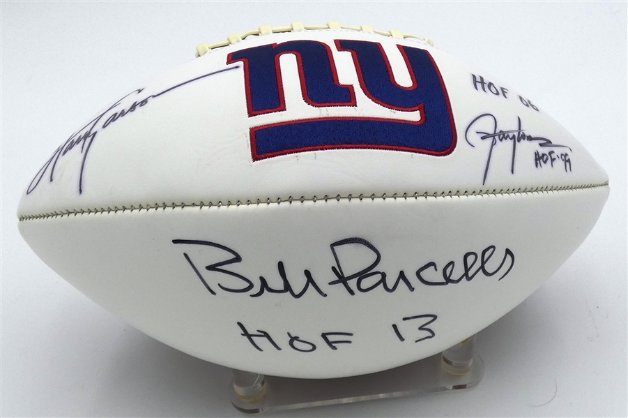 NY Giants Hall of Famers Autographed Football