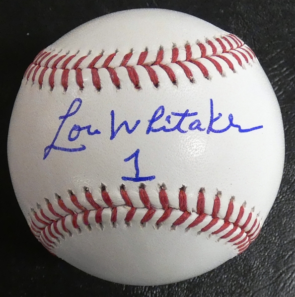 Lou Whitaker Autographed Baseball