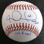 Joel Zumaya Autographed Baseball w 104.8 MPH Zoom Zoom