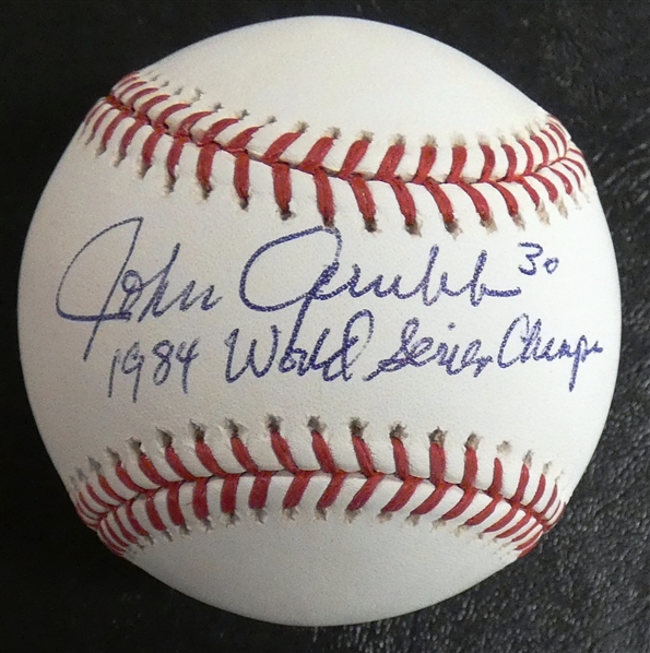 Johnny Grubb Autographed Baseball w/ 84 Champs