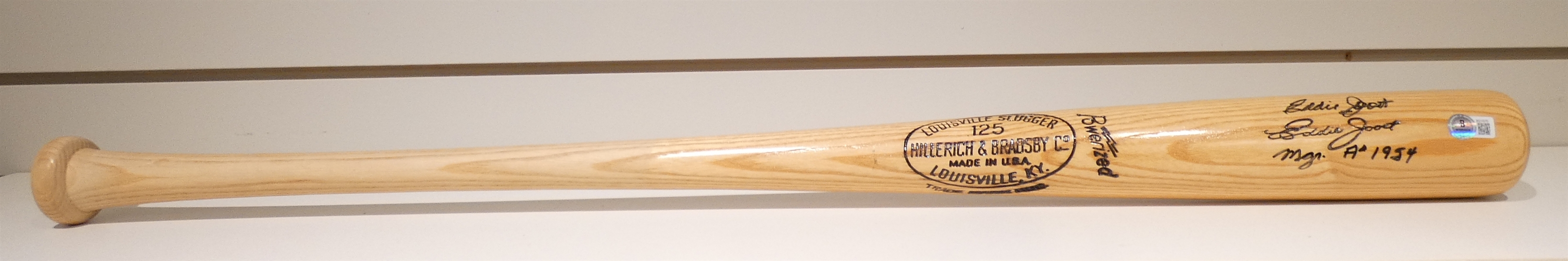 Eddie Joost Autographed Game Model Bat