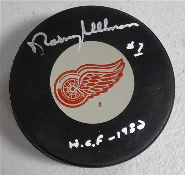 Norm Ullman Autographed Red Wings Puck