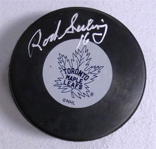 Rod Seiling Autographed Maple Leafs Puck