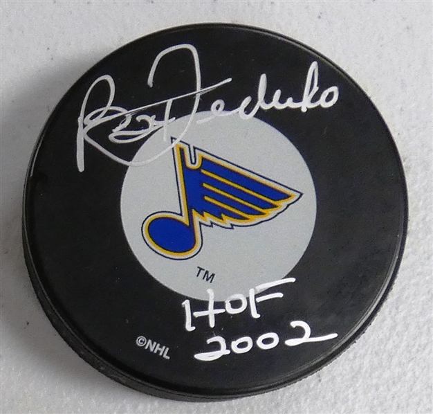 Bernie Federko Autographed Blues Puck