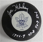 Joe Klukay Autographed Maple Leafs Puck