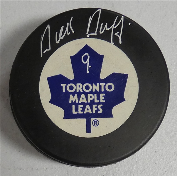 Dick Duff Autographed Maple Leafs Puck
