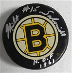 Milt Schmidt Autographed Bruins Puck