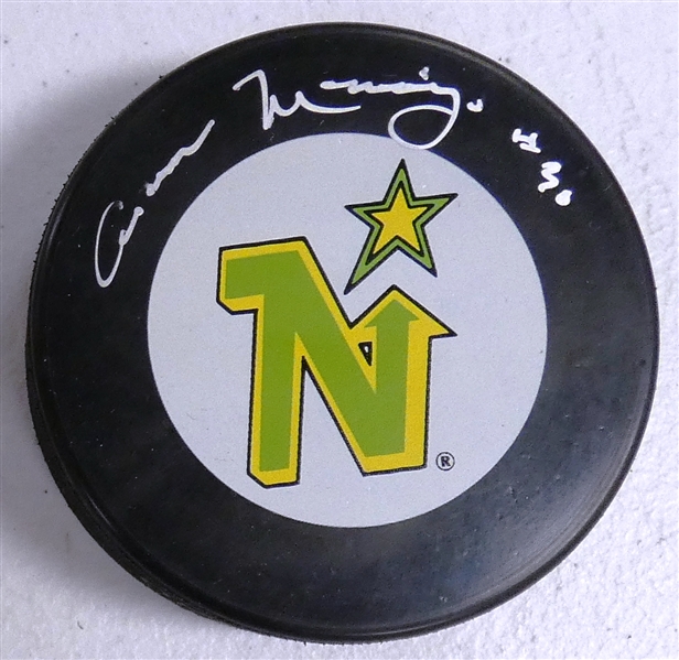 Cesare Maniago Autographed North Stars Puck