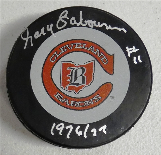 Gary Sabourin Autographed Barons Puck