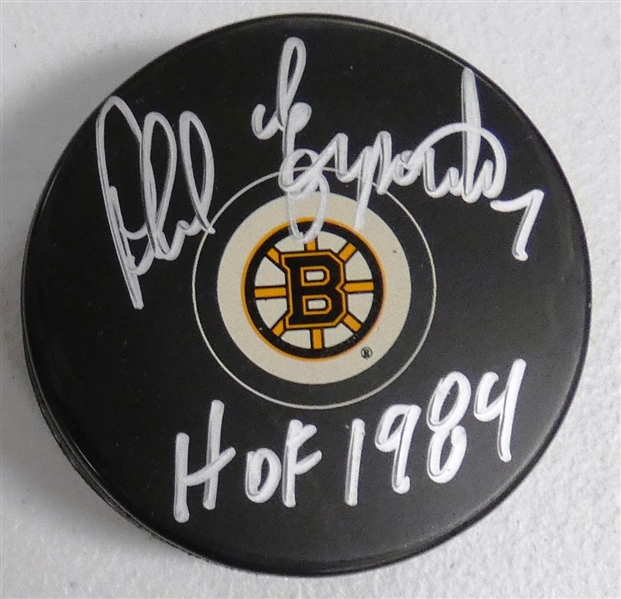 Phil Esposito Autographed Bruins Puck