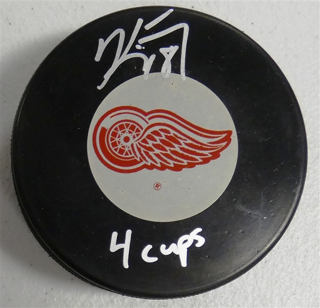 Kirk Maltby Autographed Red Wings Puck