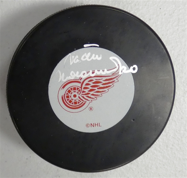 Vaclav Nedomansky Autographed Red Wings Puck