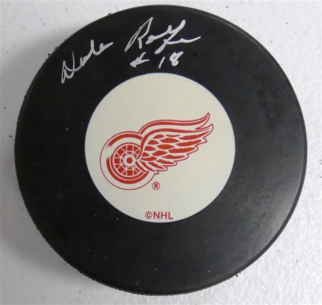 Dale Rolfe Autographed Red Wings Puck