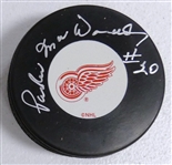 Parker McDonald Autographed Red Wings Puck