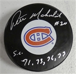 Pete Mahovlich Autographed Canadiens Puck