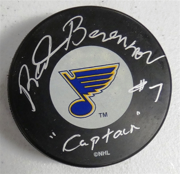 Red Berenson Autographed Blues Puck