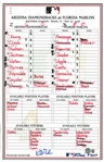 Kirk Gibson Autographed 5/20/2008 Lineup Card