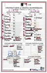 Kirk Gibson Autographed 4/10/2007 Lineup Card
