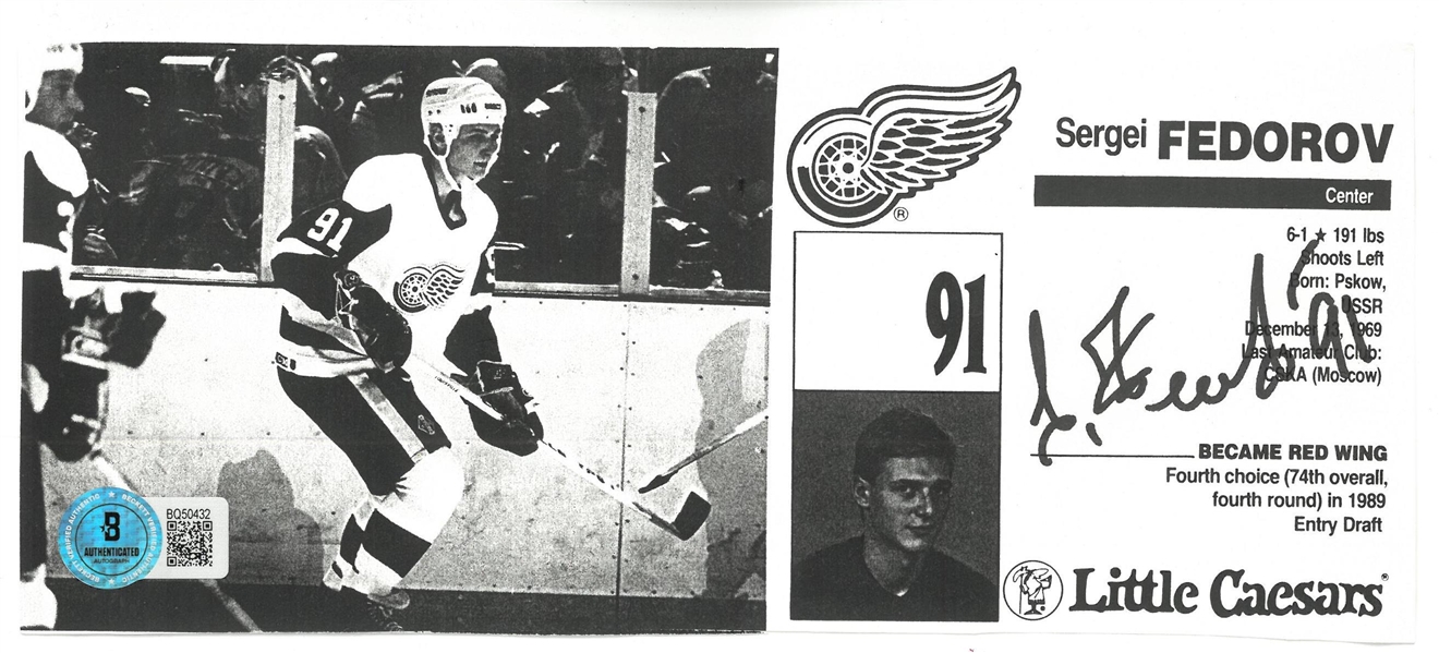 Sergei Fedorov Autographed Copy of Card