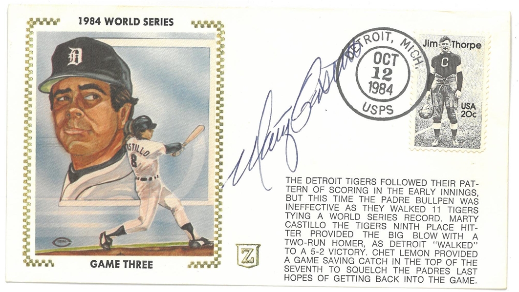 Marty Castillo Autographed 1984 World Series Cachet