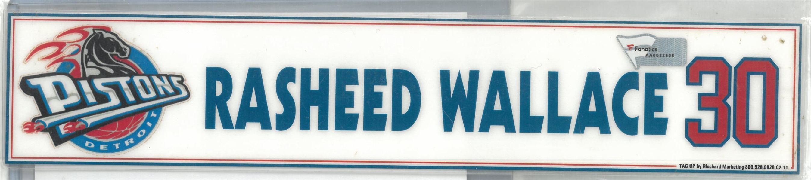 Rasheed Wallace 2003/04 Pistons Locker Room Nameplate