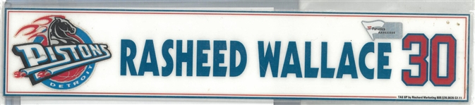 Rasheed Wallace 2003/04 Pistons Locker Room Nameplate