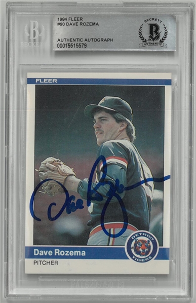 Dave Rozema Autographed 1984 Fleer
