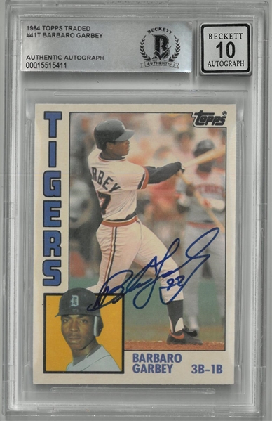 Barbaro Garbey Autographed 1984 Topps Traded