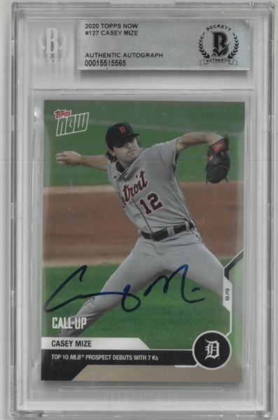 Casey Mize Autographed 2020 Topps Now