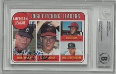 Denny McLain Autographed 1969 Topps Pitching Leaders