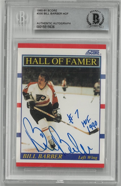 Bill Barber Autographed 1990/91 Score