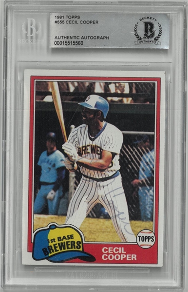 Cecil Cooper Autographed 1981 Topps