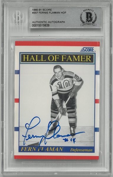 Fern Flaman Autographed 1990/91 Score