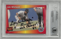 Lou Whitaker Autographed 1992 Triple Play