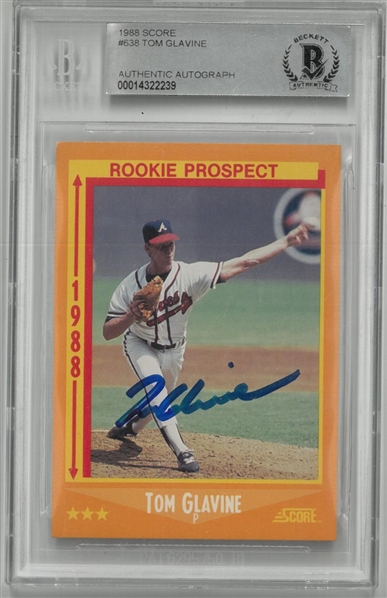 Tom Glavine Autographed 1988 Score Rookie Card