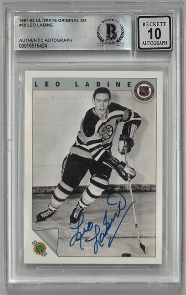 Leo Labine Autographed 1991 Ultimate