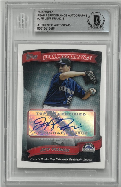Jeff Francis Autographed 2010 Topps