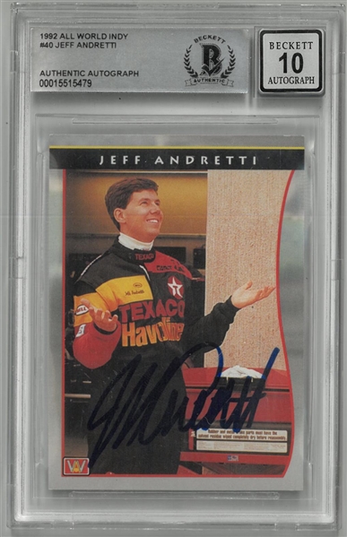 Jeff Andretti Autographed 1992 Indy All World