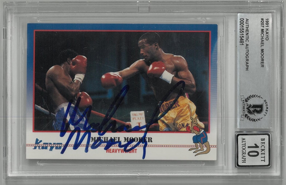 Michael Moorer Autographed 1991 Kayo Rookie Card