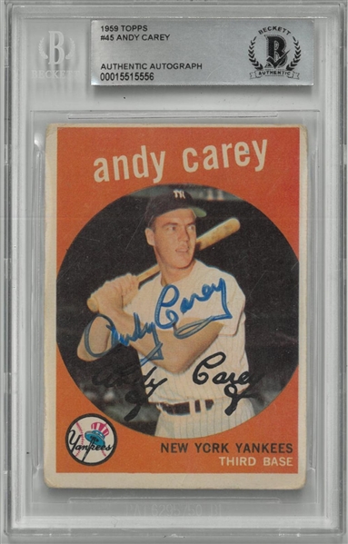 Andy Carey Autographed 1959 Topps