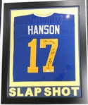 Hanson Brothers Autographed Framed Slapshot Jersey (Pick up only)