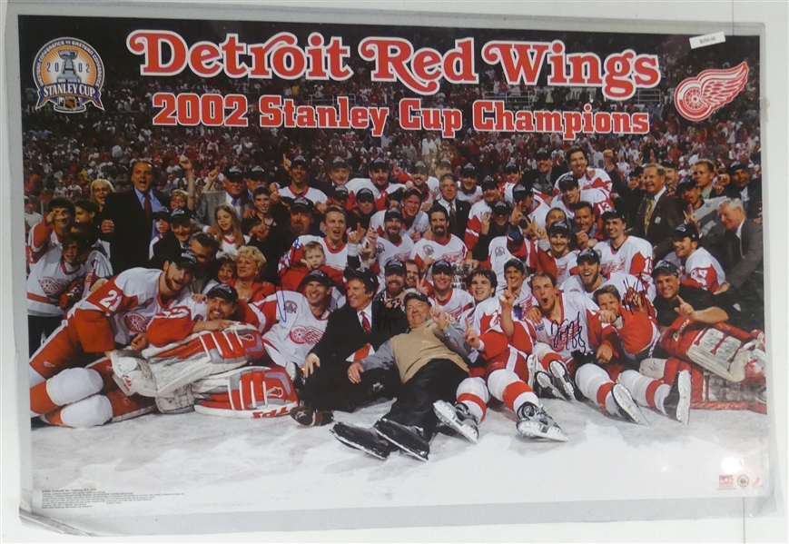 2002 Red Wings Autographed Poster Signed by 4