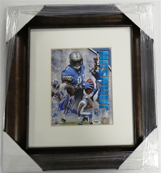 Calvin Johnson Autographed Framed 8x10