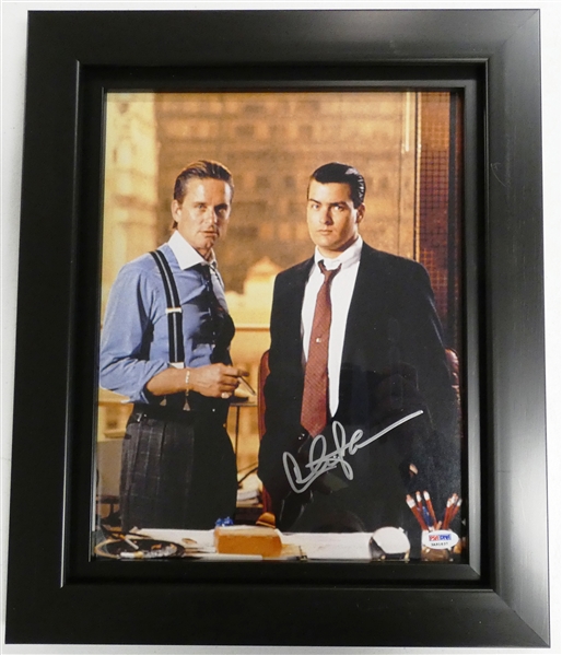 Charlie Sheen Autographed Framed 8x10